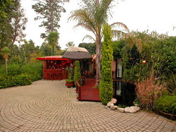 Front of The Studio and a khoi pond - click for larger image